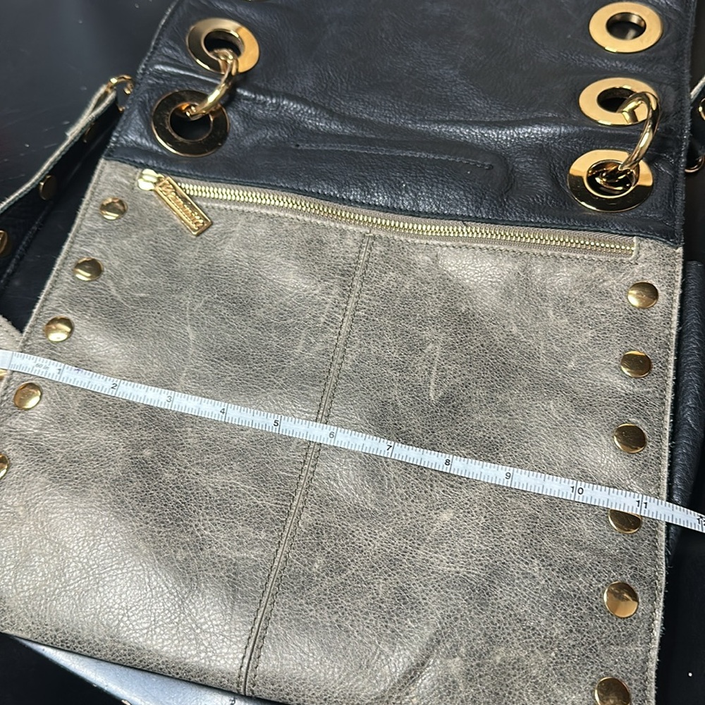 Hammitt Montana Gold Shoulder Bag Crossbody Purse Foldover Two Toned Leather - Picture 15 of 16